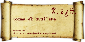 Kozma Üdvöske névjegykártya